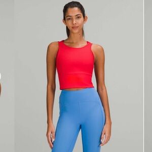 LULULEMON POWER PIVOT RIBBED TANK IN LOVE RED